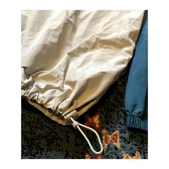 Santa Cruz 1/4 Zip Hooded Windbreaker Jacket Size Large Teal Gray - Picture 3 of 3